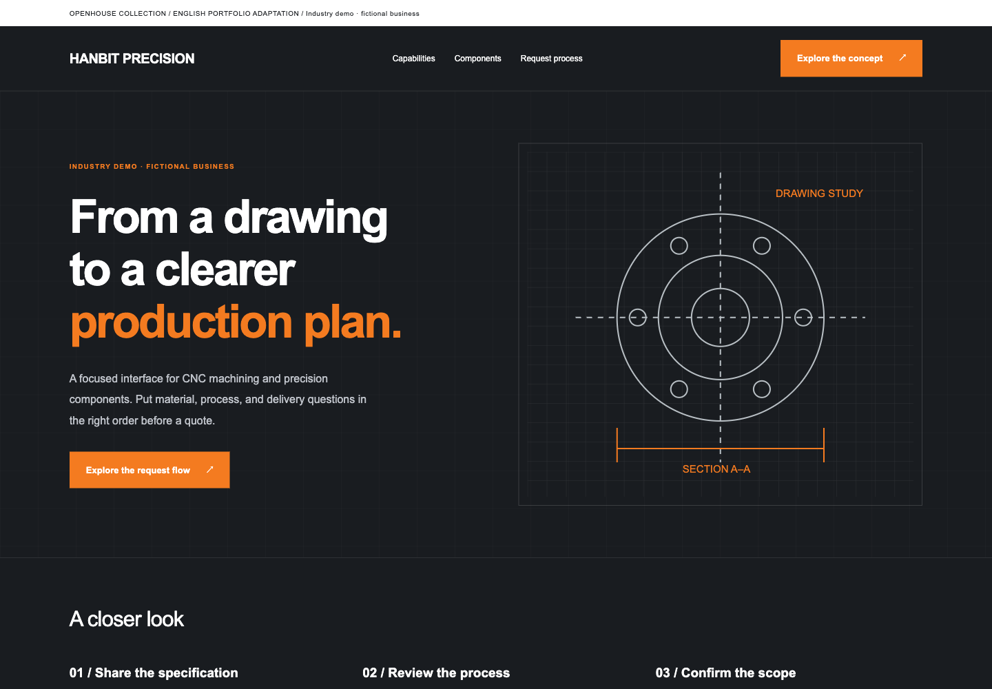 Hanbit Precision manufacturing website demo